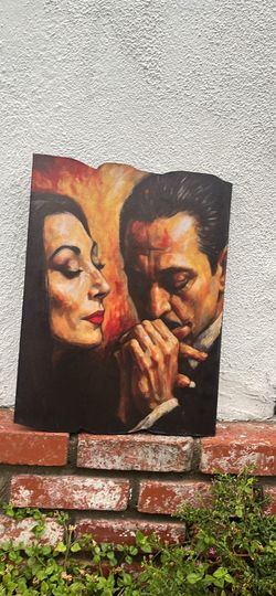 Morticia and Gomez wall art canvas print