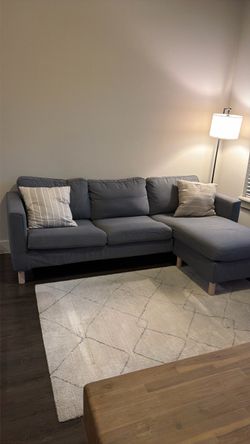 Stark Dark Grey 80" Fabric Sofa with Reversible Chaise | Track Arms