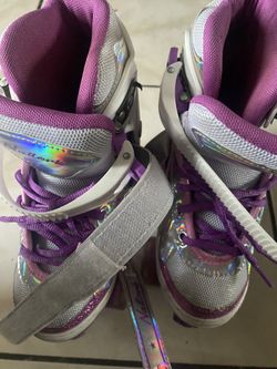 Nattork Adjustable Roller Skates for Kids Small 10c-13c - Fairy Wing Lavender