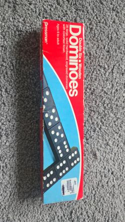 Vintage Pressman Wooden Double Six Dominoes Set (28 Pieces)