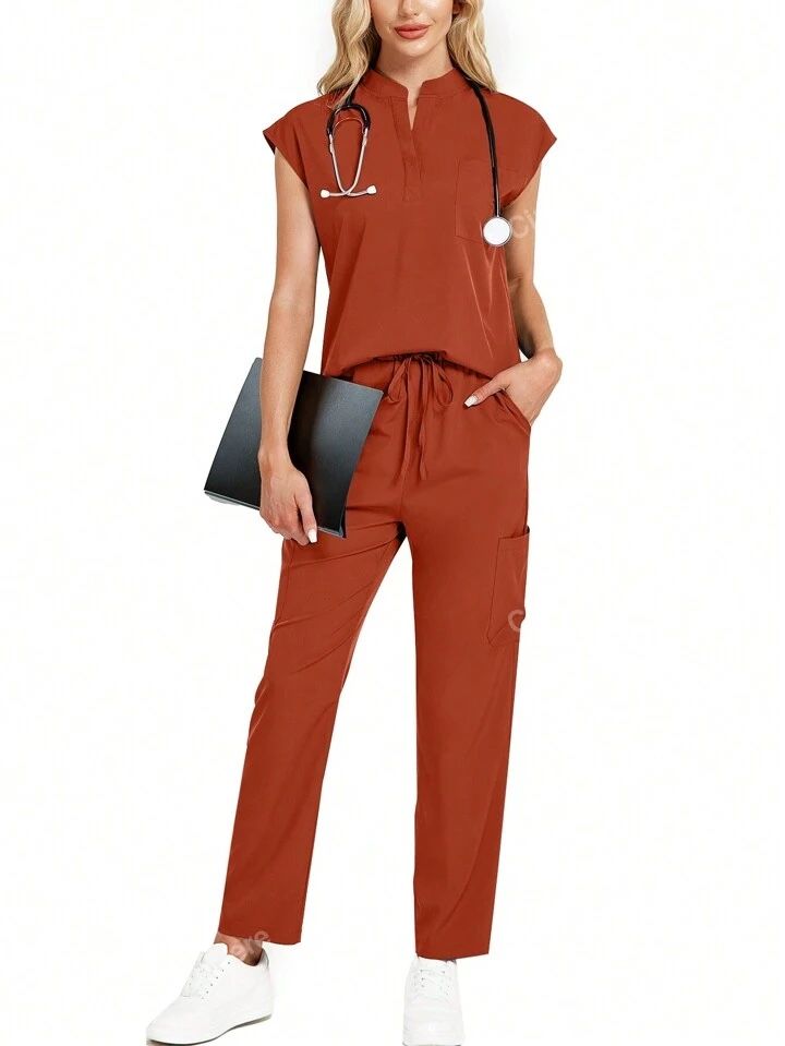 V-neck women’s Scrub W/ Free Head Scrub