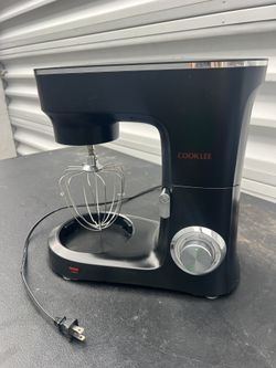 COOKLEE Stand Mixer Base Unit with Wire Whip Attachment - Black (No Bowl) - Tested/Used