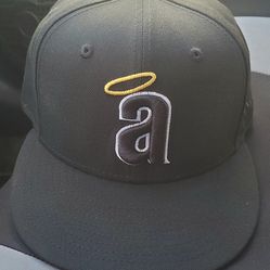 Angels Fitted Cap 7-3/8 Black/White Slightly Used Asking $30 Firm on Price