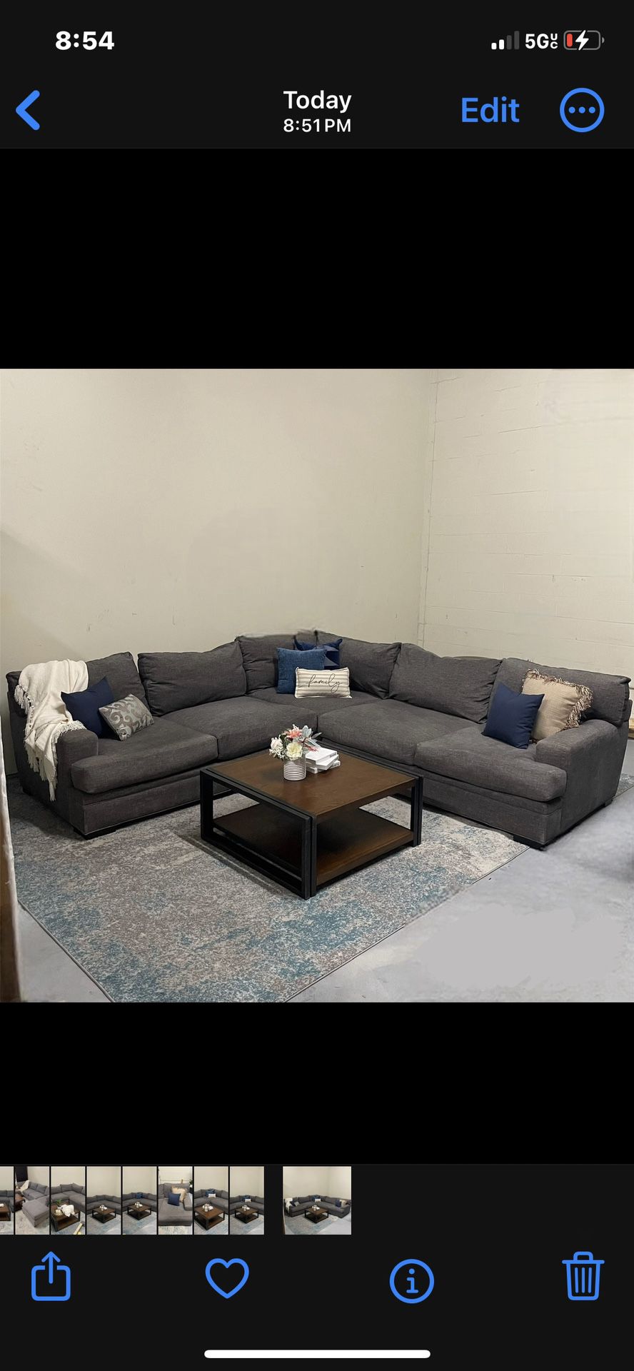 Grey sectional Sofa 