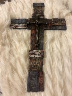Decorative Religious Wall Cross with Scripture