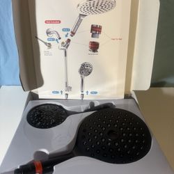 Shower Head Rainfall Combo, 2-in-1 Shower Hds System 8 In., 10 modes, by MakeFit