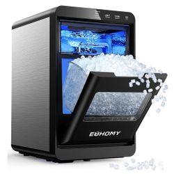 Nugget Ice Maker Countertop, 40Lbs/24H Pebble Ice Maker Machine, Self-Cleaning Countertop Sonic Ice Makers with Ice Scoop&Basket, Pellet Ice Maker Mac