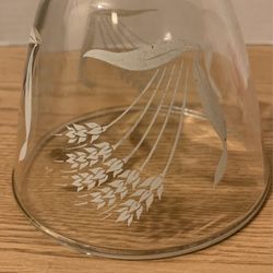 Vintage Clear Glass Etched Wheat Kitchen Mixing Bowl  5 1/2” x 4”  A20