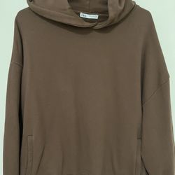 New ZARA BRAND hoodie Brown Sz Medium 