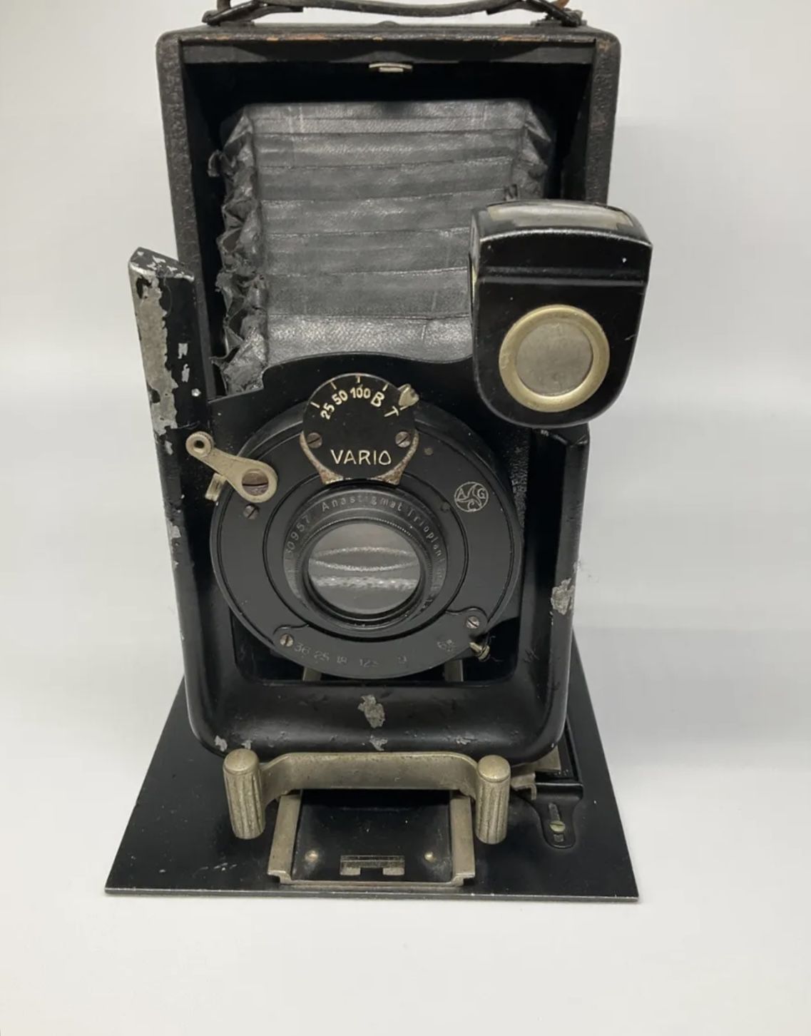 Antique Rare Folding Camera Vario Anastigmat Traioplan 1:6.8 F=135 mm Mayer Goer