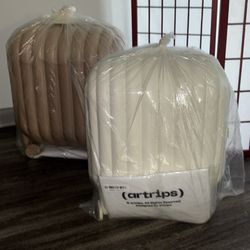 Air trips white suitcase