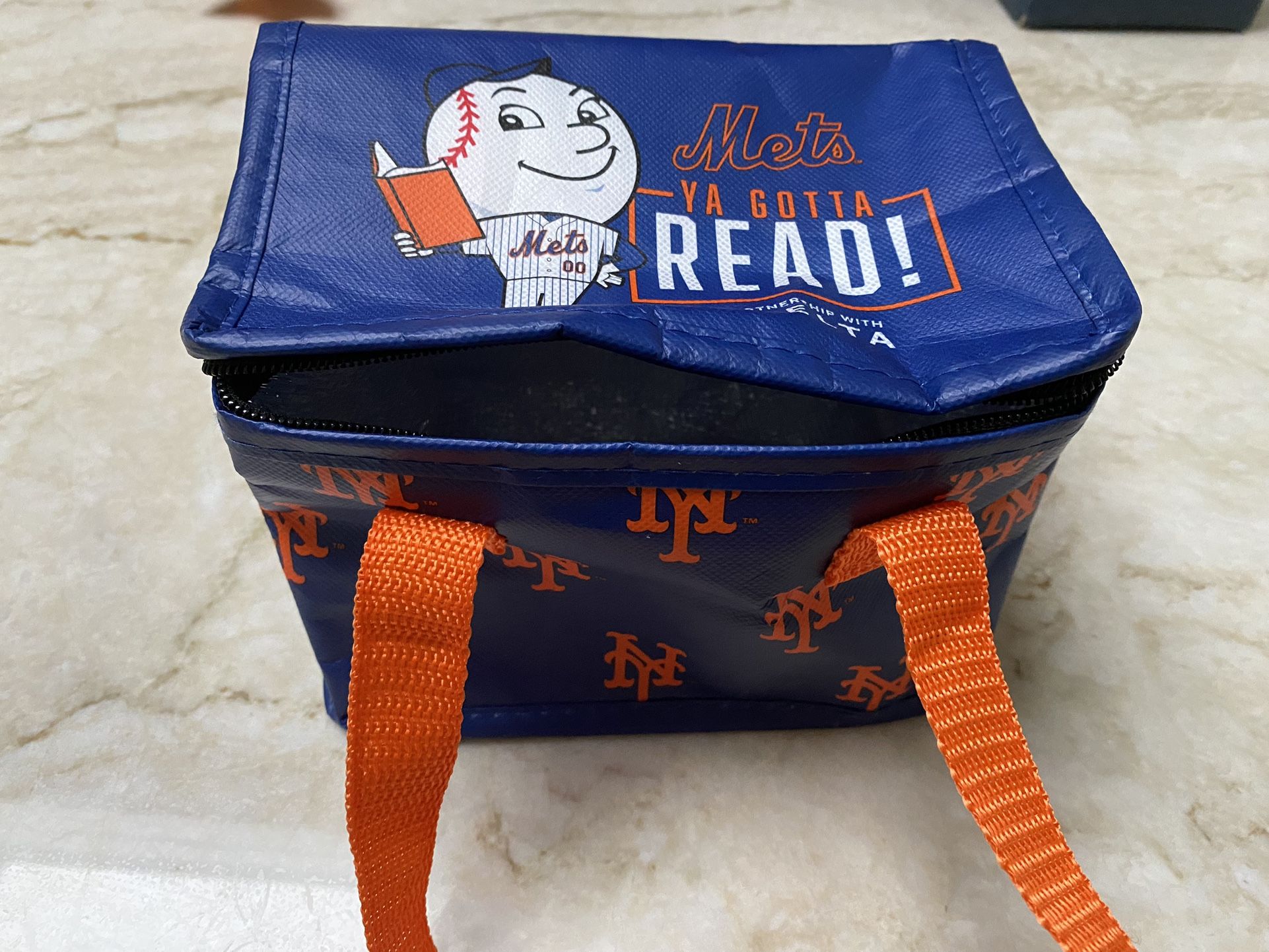 New York Mets Blue & Orange 8x6x6 Insulated Lunch Bag Official