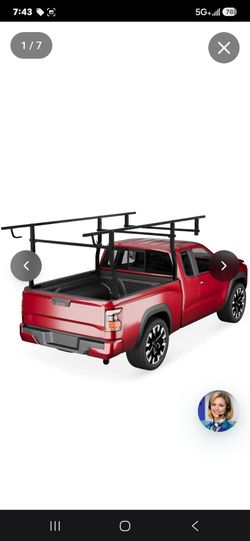 Garvee 1000 LBS Steel Truck Ladder Rack Adjustable For Pickup Truck Bed 49-64 Inches Width, Black