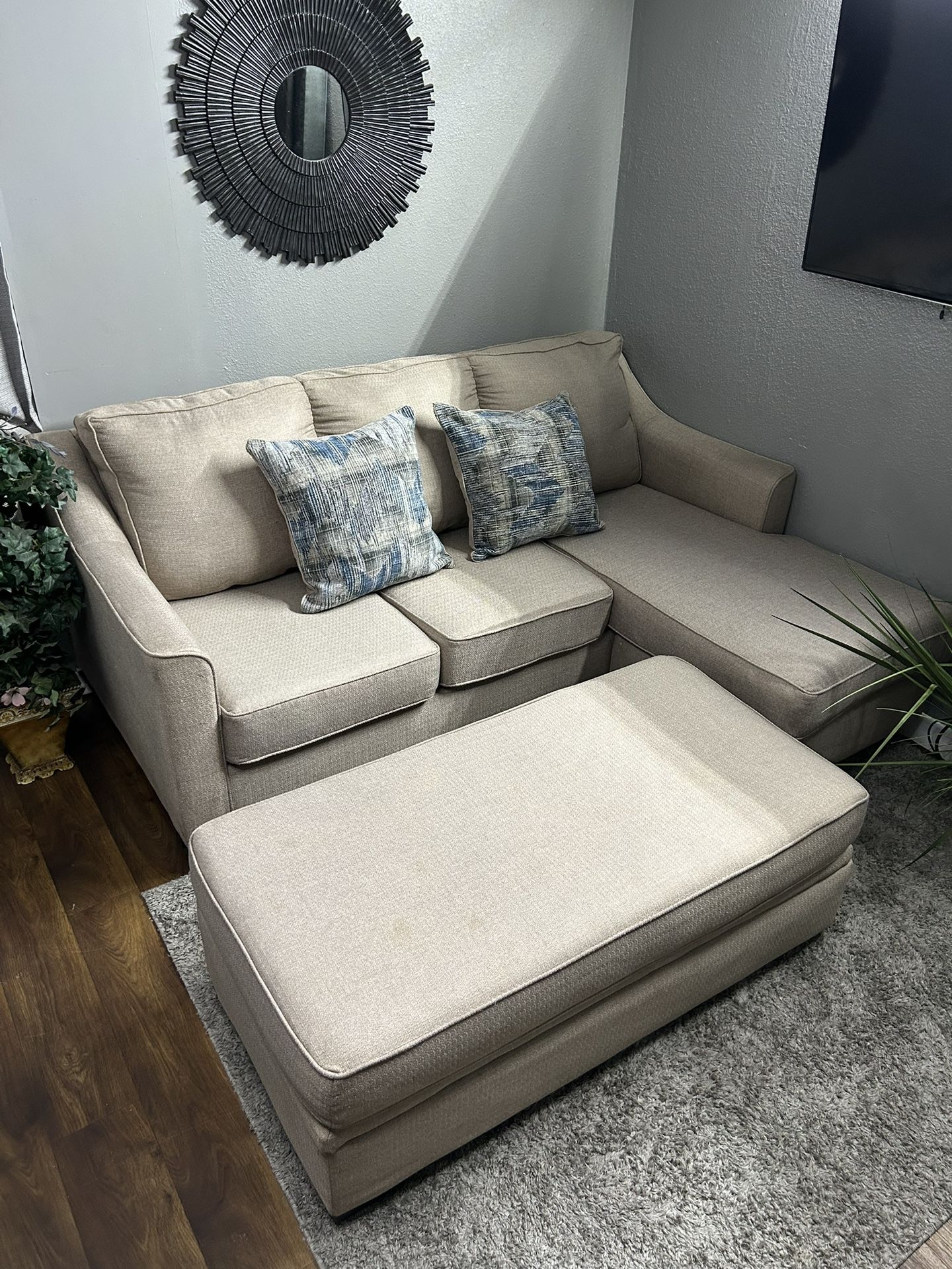 L Shape Sectional With Ottoman