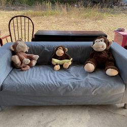 IKEA KLIPPAN two-seater sofa in gray Vissle fabric.