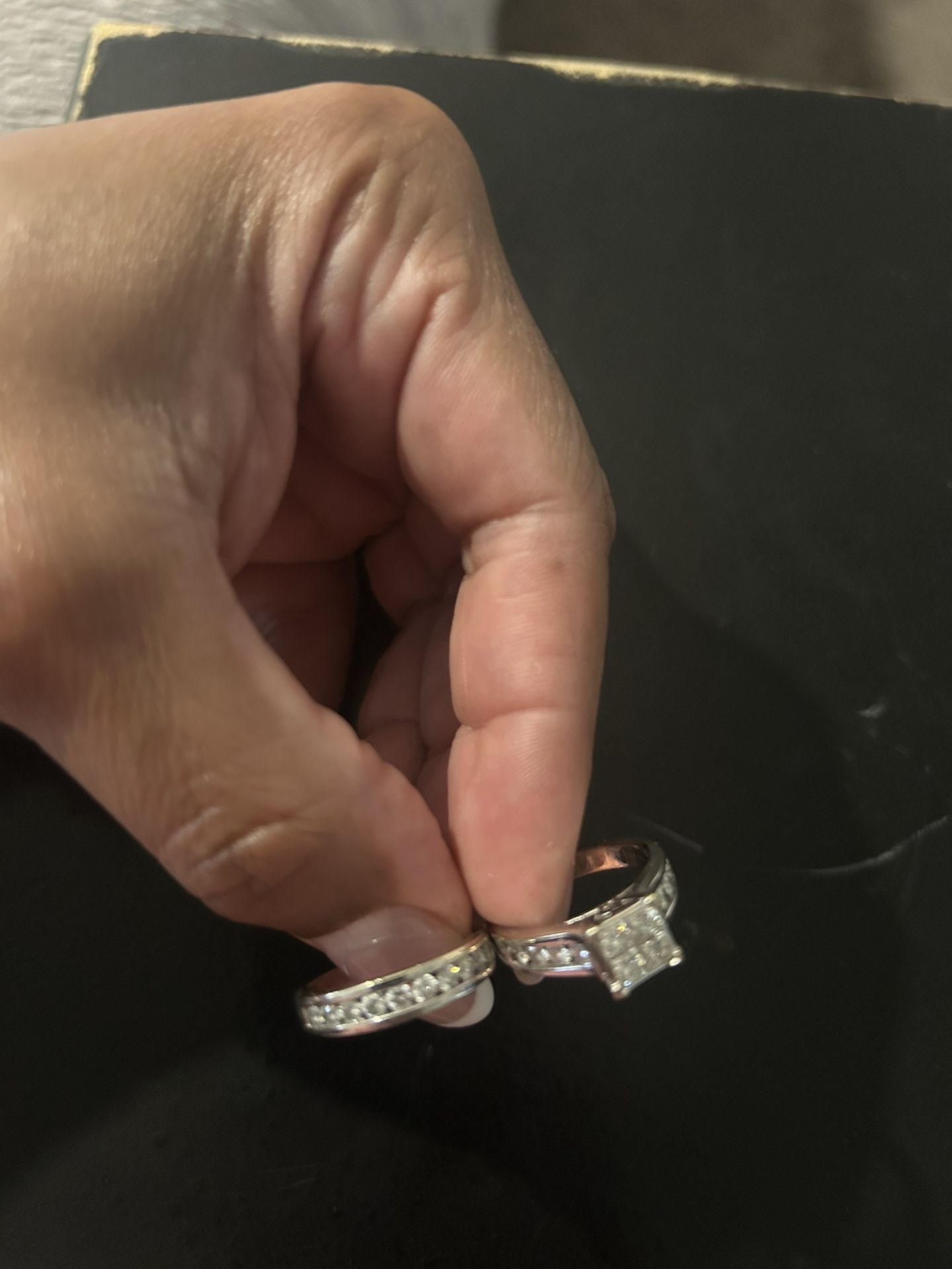 White Gold Wedding Set Size 8