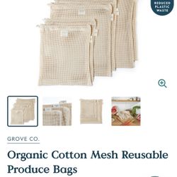New Grove Organic Cotton Mesh Reusable Produce Bags