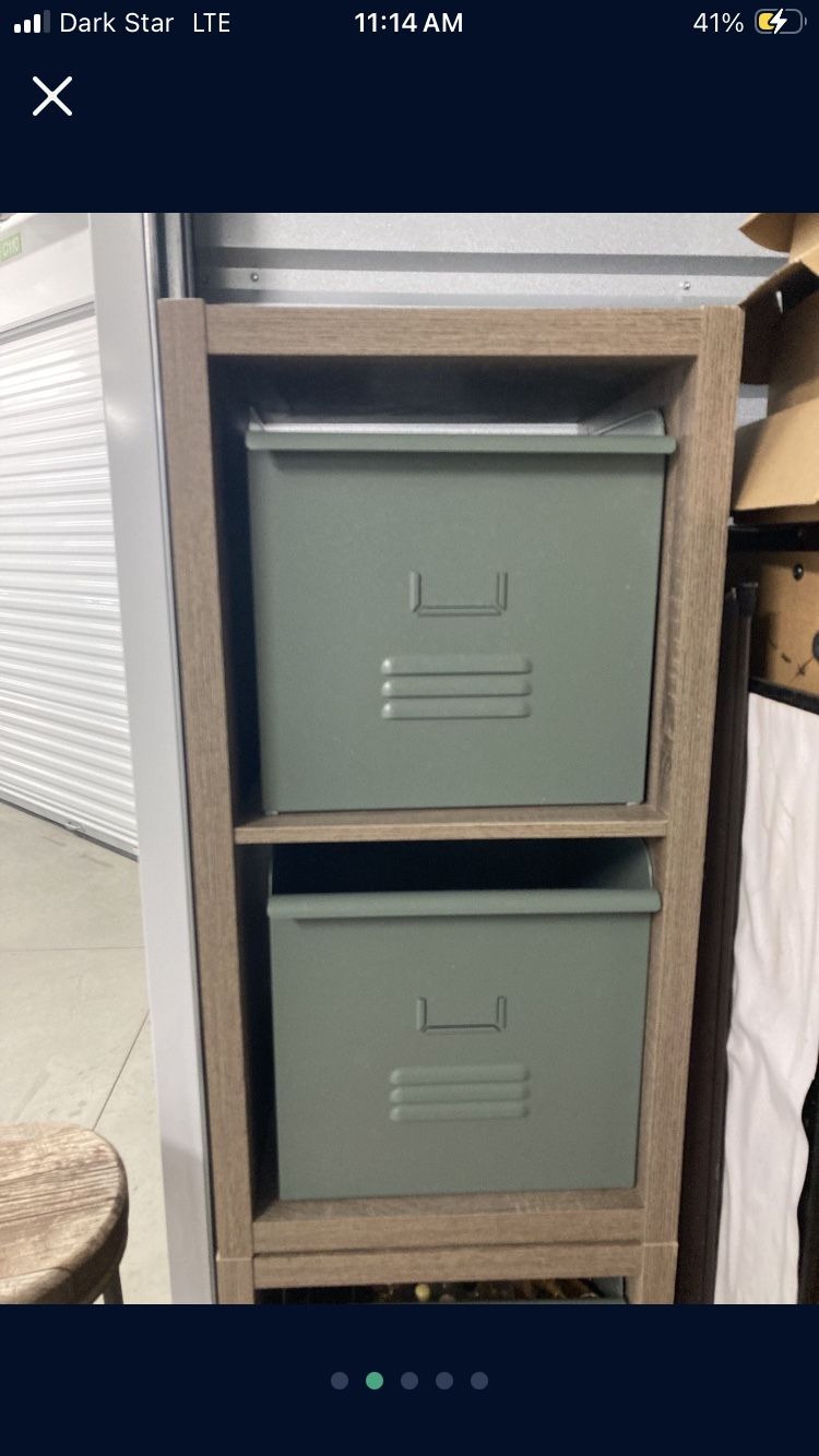 Target IKEA Storage Cube Set With Metal Industrial File Box Drawers