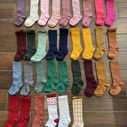Little Stocking Co Lot of 33 Knee High Style Socks size 1.5-3 years