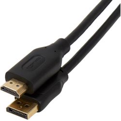 Amazon Basics DisplayPort to HDMI Display Cable, Uni-Directional, 4k@30Hz, 1920x1200, 1080p, Gold-Plated Plugs, 10 Foot, Black