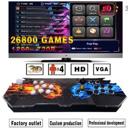 3D Pandora Box 26800 in 1 Arcade Game Box with Joystick Control Connects to TV for Family Gaming