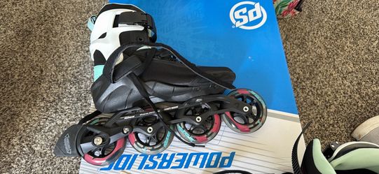 Never used. NEW. Powerslide Phuzion Radon Teal 90 Inline Skates US M 8 / W 9