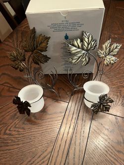 Antique Grape Leaf Sconce Pair