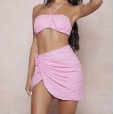 Rutched Bust halter top & Skirt Set 
