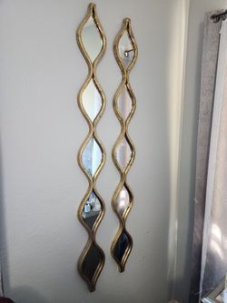 Raindrop Gold Mirrors