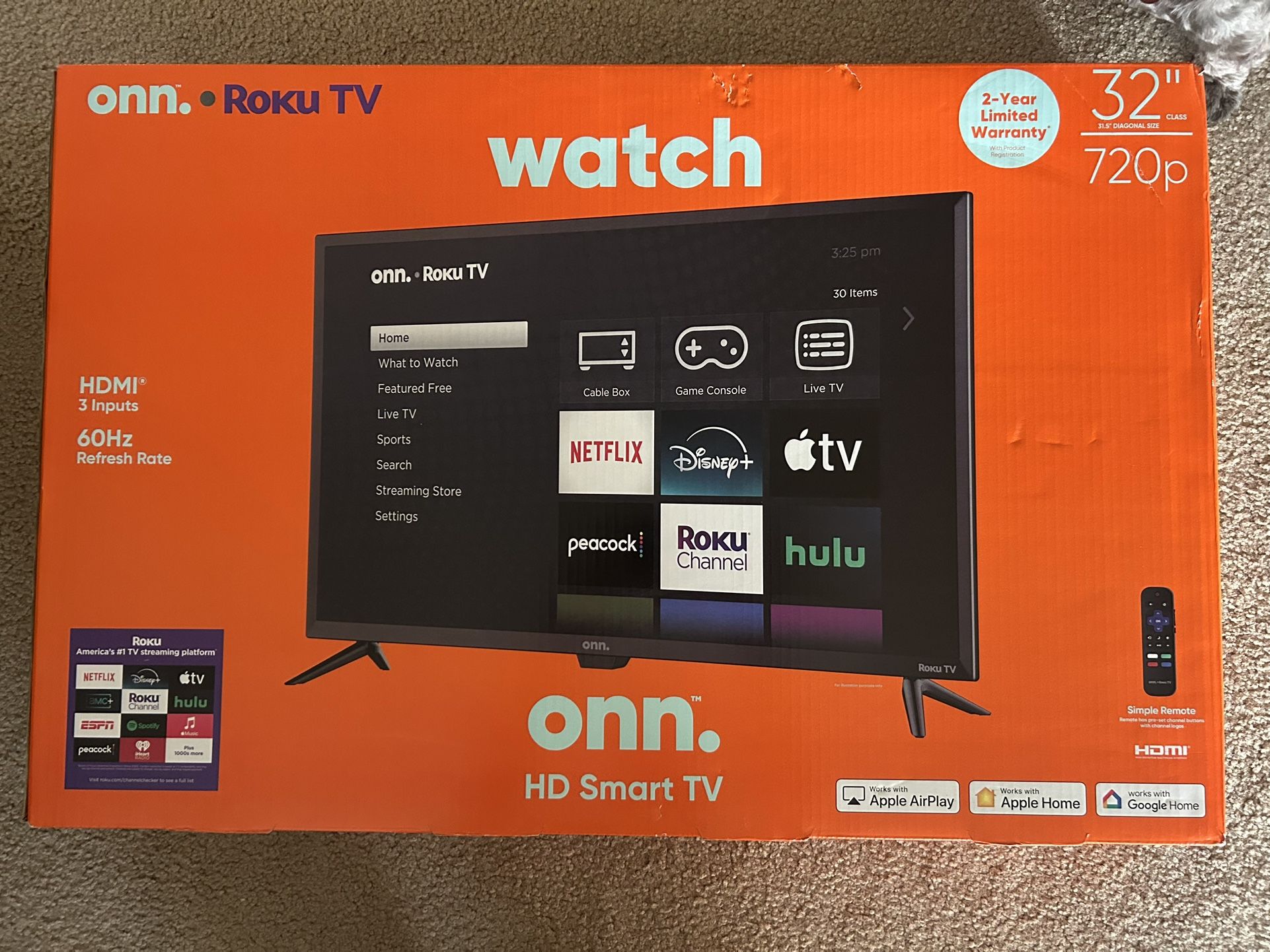 32 Inch Smart HD TV W/ Built In Roku+Streaming Apps