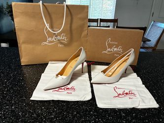 Christian Louboutin White Pointed-Toe Heels