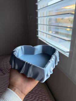 Heart Shaped Cosmetic Tray Light Blue
