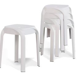 5 Pack Stackable Stools, 18" Classroom Stack Chair School Plastic Stools for Seating Classroom, Students, Adults, Kitchen, Dining Room