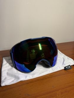 Oakley Airbrake XL Snow Goggles Poseidon Teal Blue Prizm Jade Mirrored Lens Bag