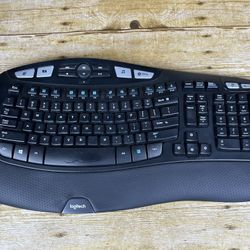 Logitech Wireless Ergonomic Keyboard K350 - Tested & Working- No Dongle