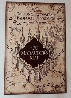 Harry Potter The Prisoner of Azkaban Marauder's Map Printed Wood Wall Sign