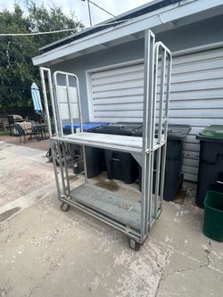 Metal rolling utility cart