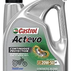 2-Pack Bundle!!Castrol 03139 Actevo 20W-50 Part Synthetic 4T Motorcycle Oil - 1 Gallon Jug