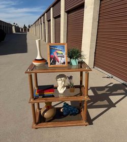 70's Vintage Mid Century Modern Mini 3 Tier Laminate shelf bookcase