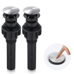 Bathroom Sink Pop Up Drain with Overflow in Brushed Nickel (2-Pack)