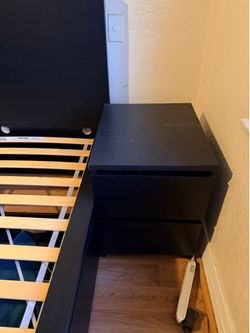 Queen bed frame and night stand