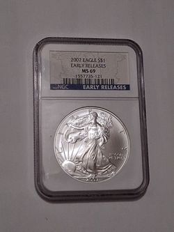 2007 American Silver Eagle 1 Oz Silver NGC MS 69 Early Release