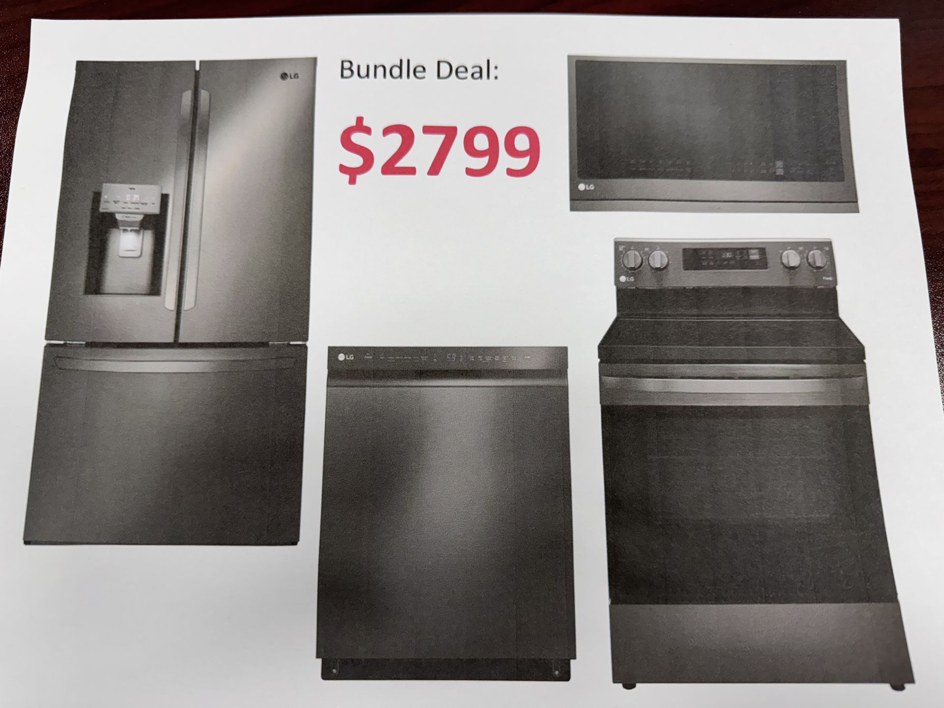 Black Stainless Steel 4 Pieces Bundle Sales- Refrigerator, Stove, Dishwasher And Microwave 