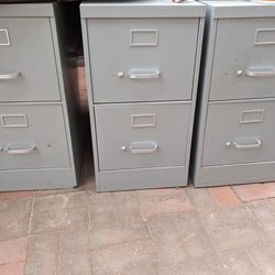 Three Metal File Cabinets 