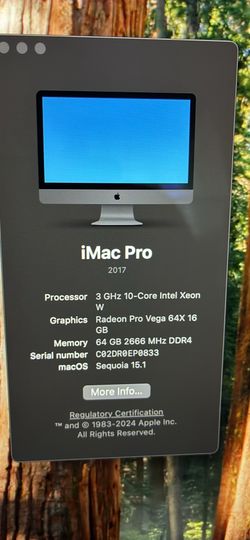 IMacPro 27” 10 Core 64gb memory 1TB SSD