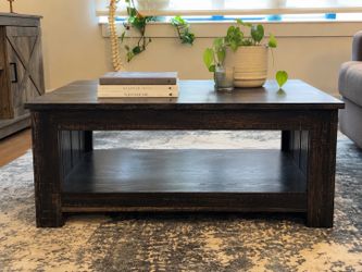 YITAHOME Rustic Farmhouse Coffee Table with Storage – $45