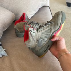 Great Condition Size 12 Jordan 5 P51 Camo W/o Box 