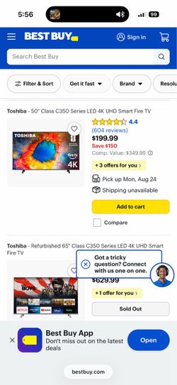 Toshiba - 50" Class C350 Series LED 4K UHD Smart Fire TV