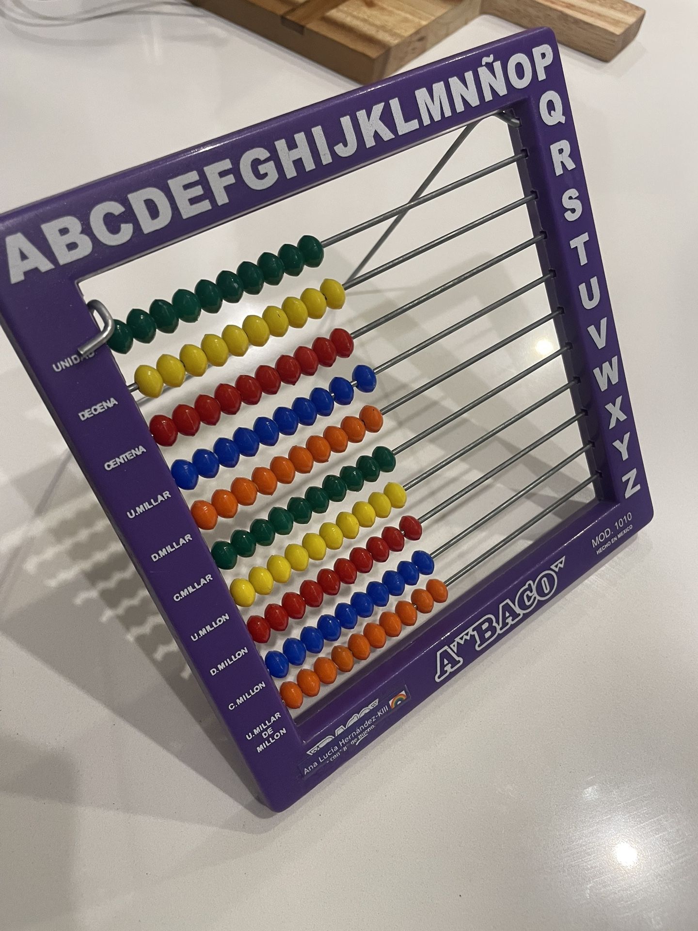 A Baco Kids Purple Rainbow Learning Toy Abacus 