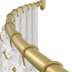 Curved Shower Curtain Rod, TOPROD Round Shower Curtain Rod 48 to 72 Inches Adjustable, Rounded Bowed Stainless Steel Shower Rods for Bathroom, Bathtub